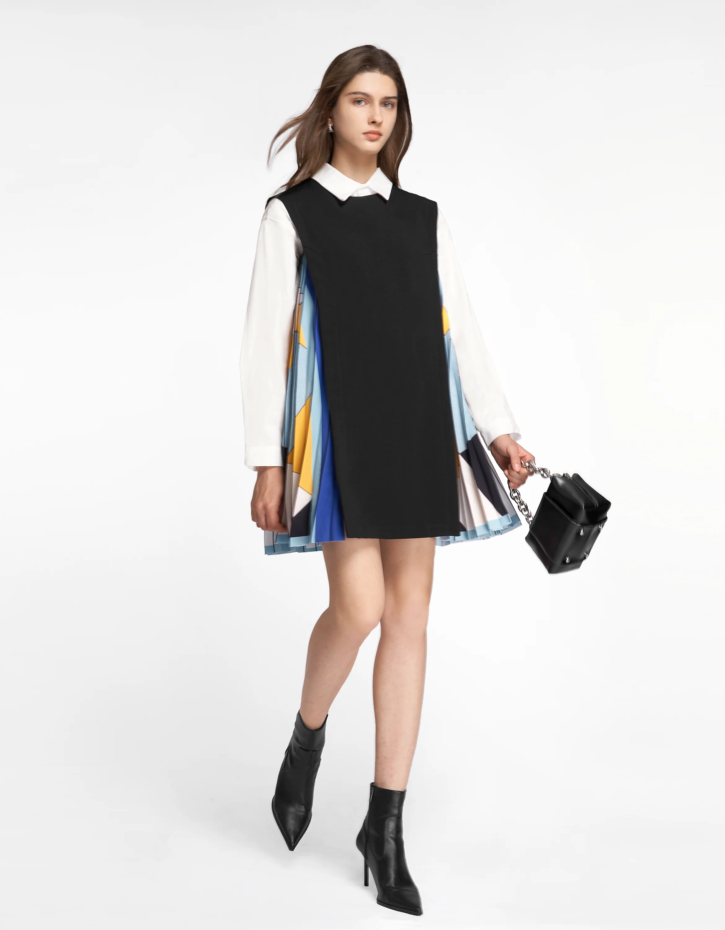 Side Printed Pleated Shift Dress - Image 19