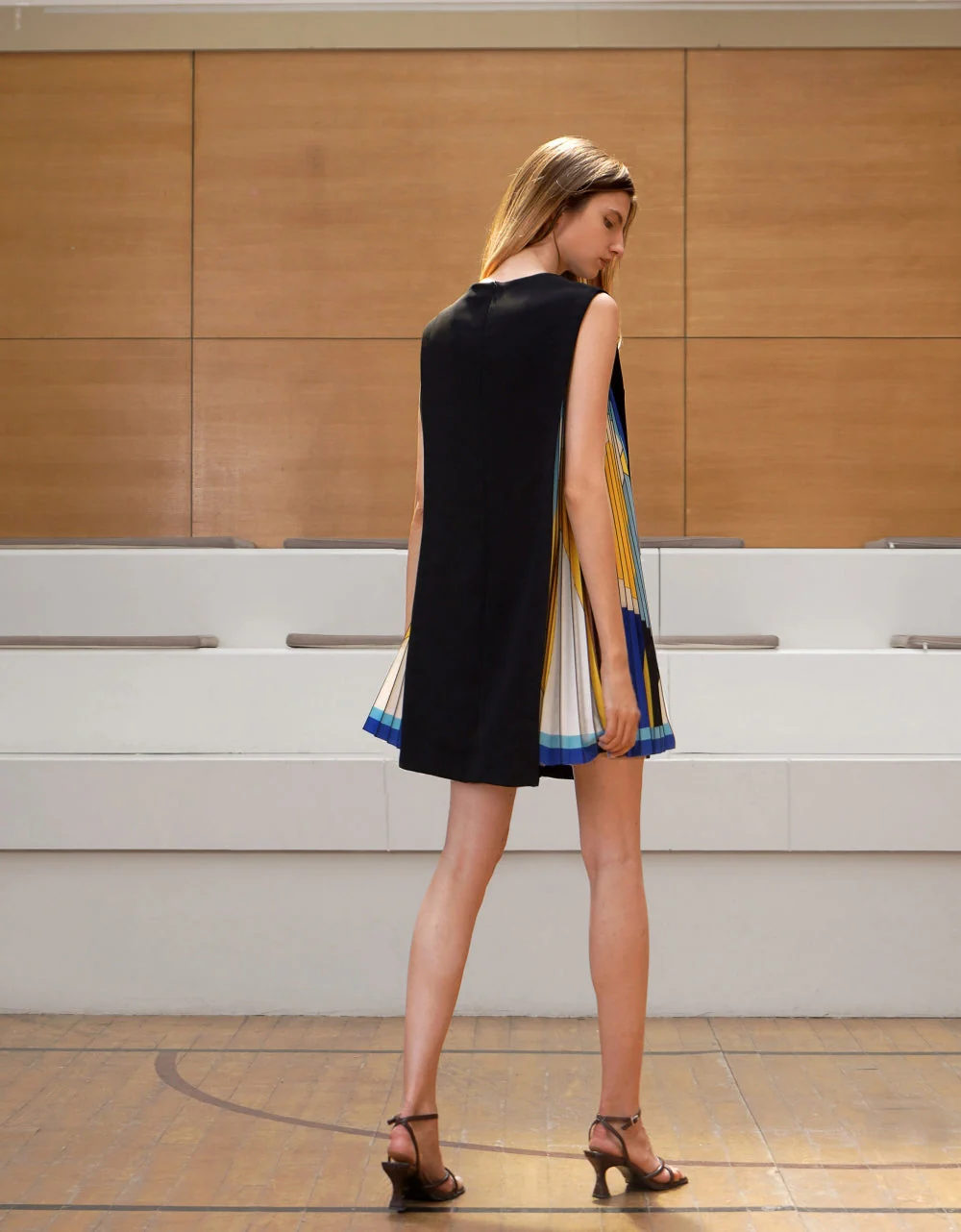 Side Printed Pleated Shift Dress - Image 29