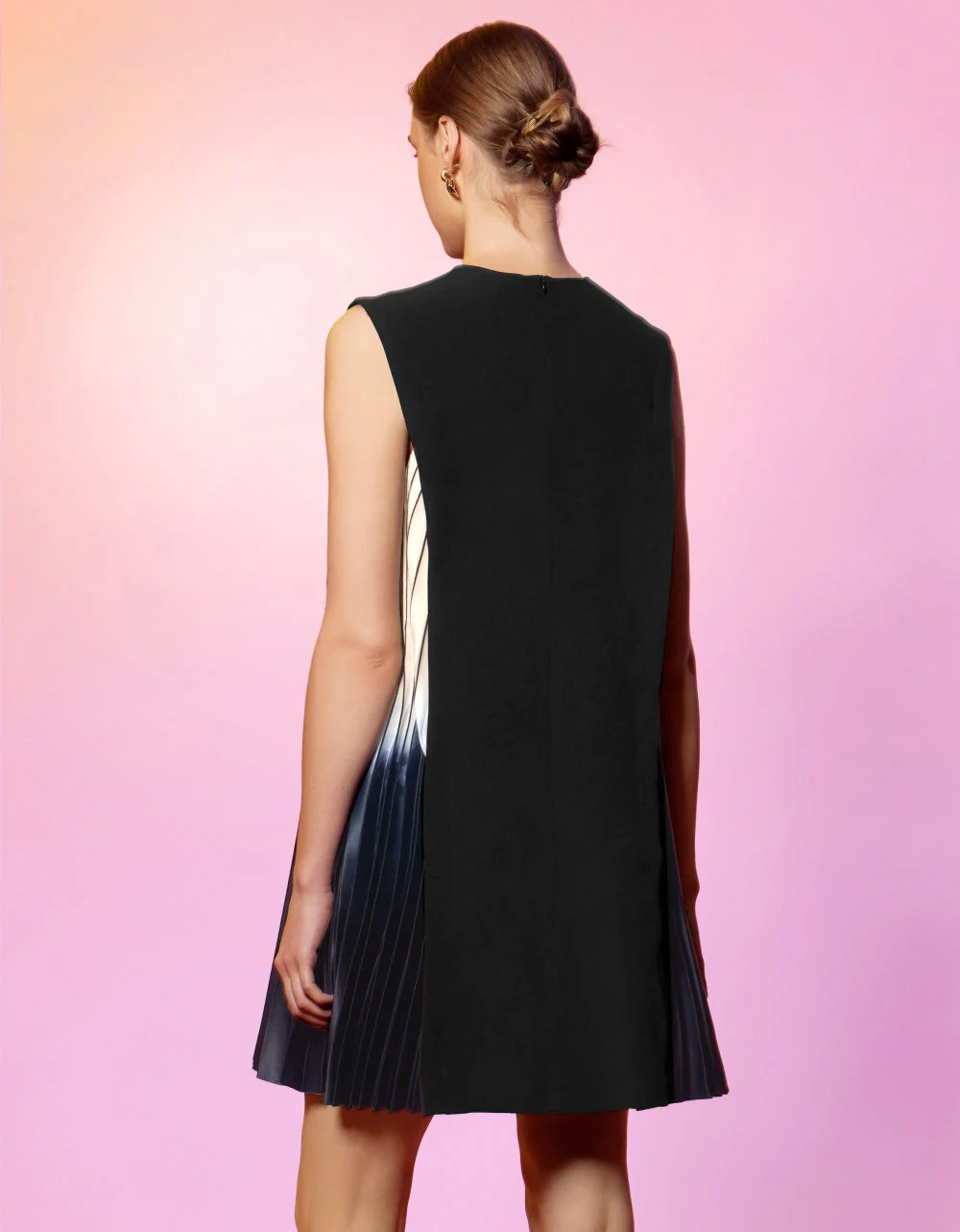Side Printed Pleated Shift Dress - Image 74