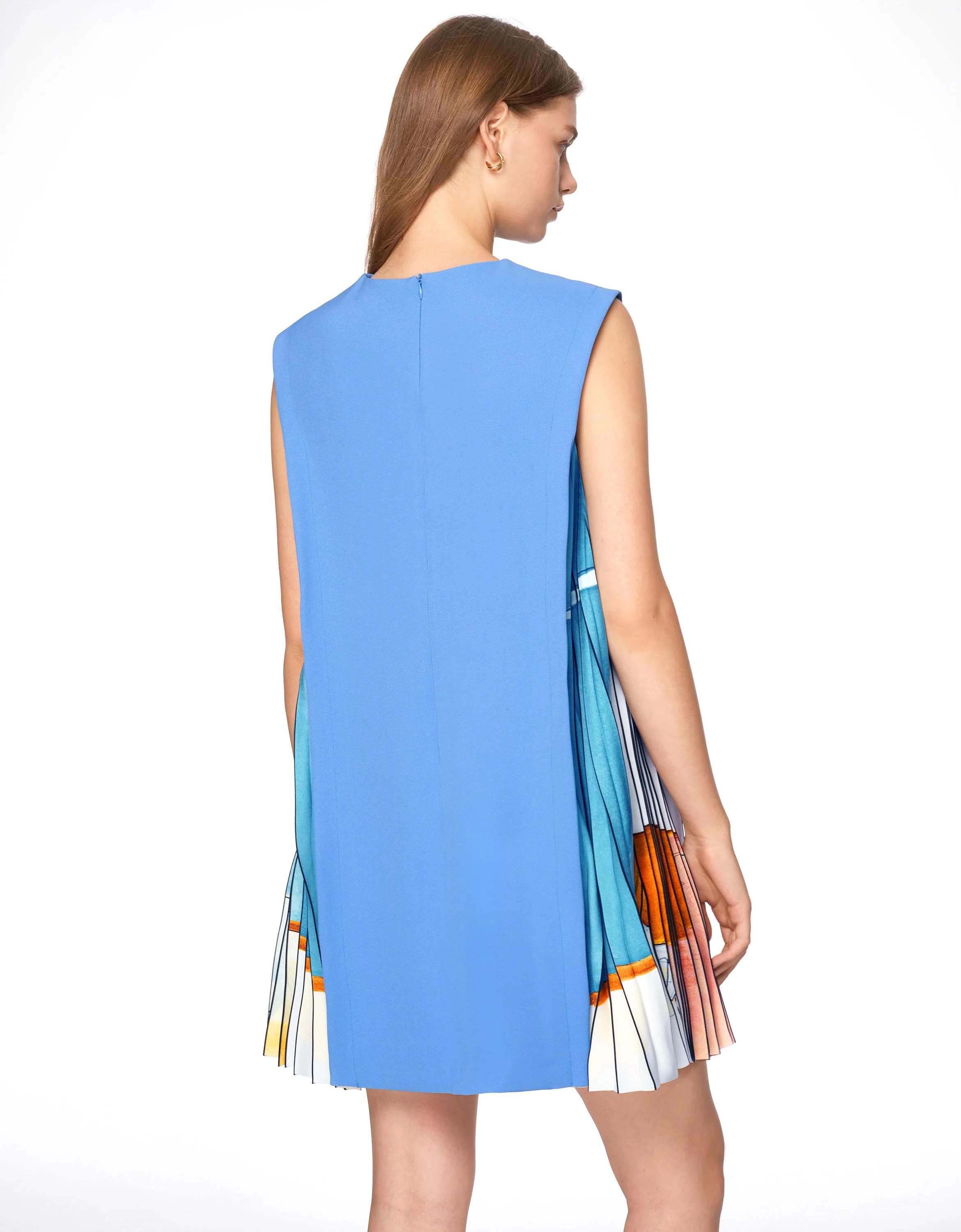 Side Printed Pleated Shift Dress - Image 92