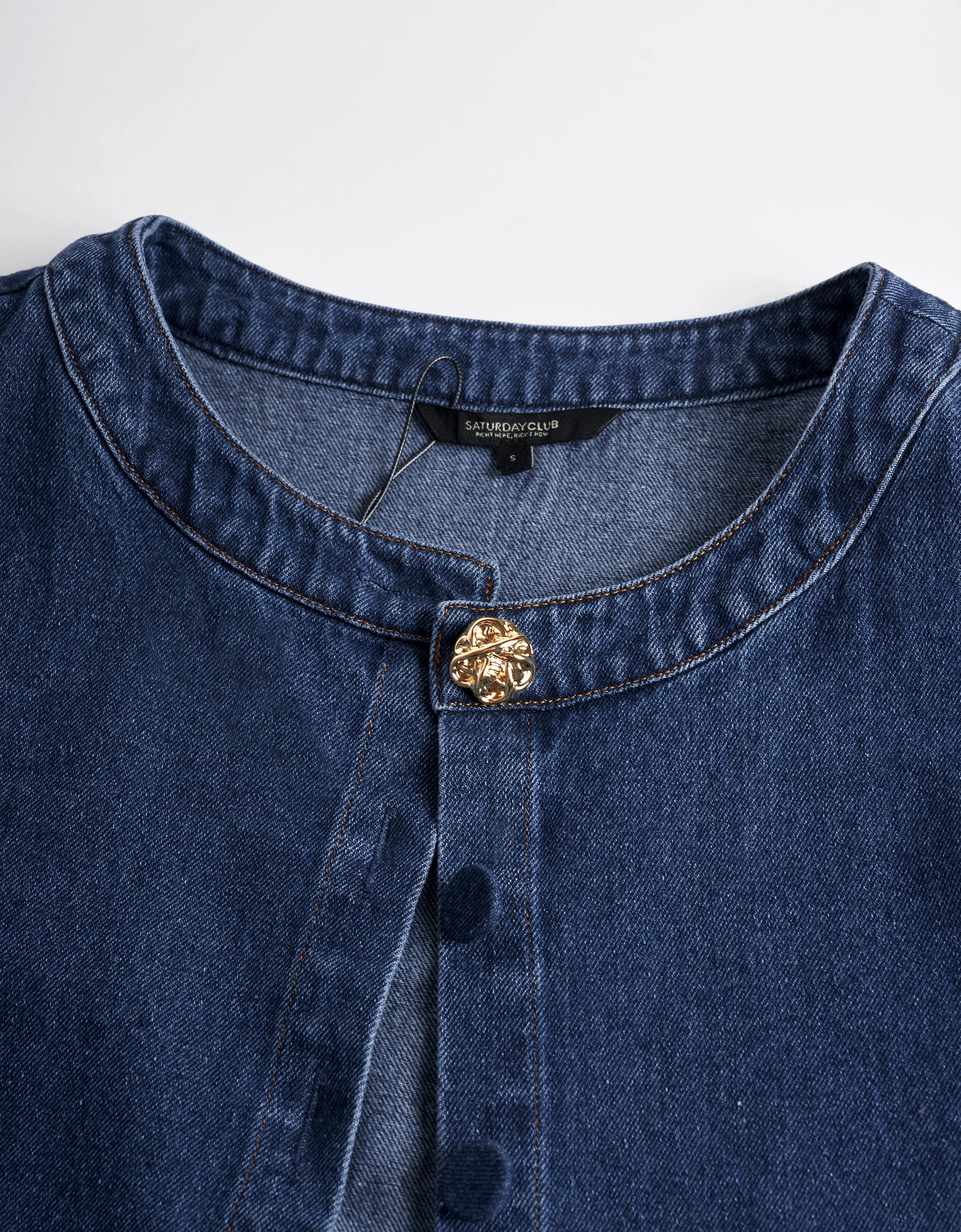 Sleeveless Button Front Denim Top - Image 7