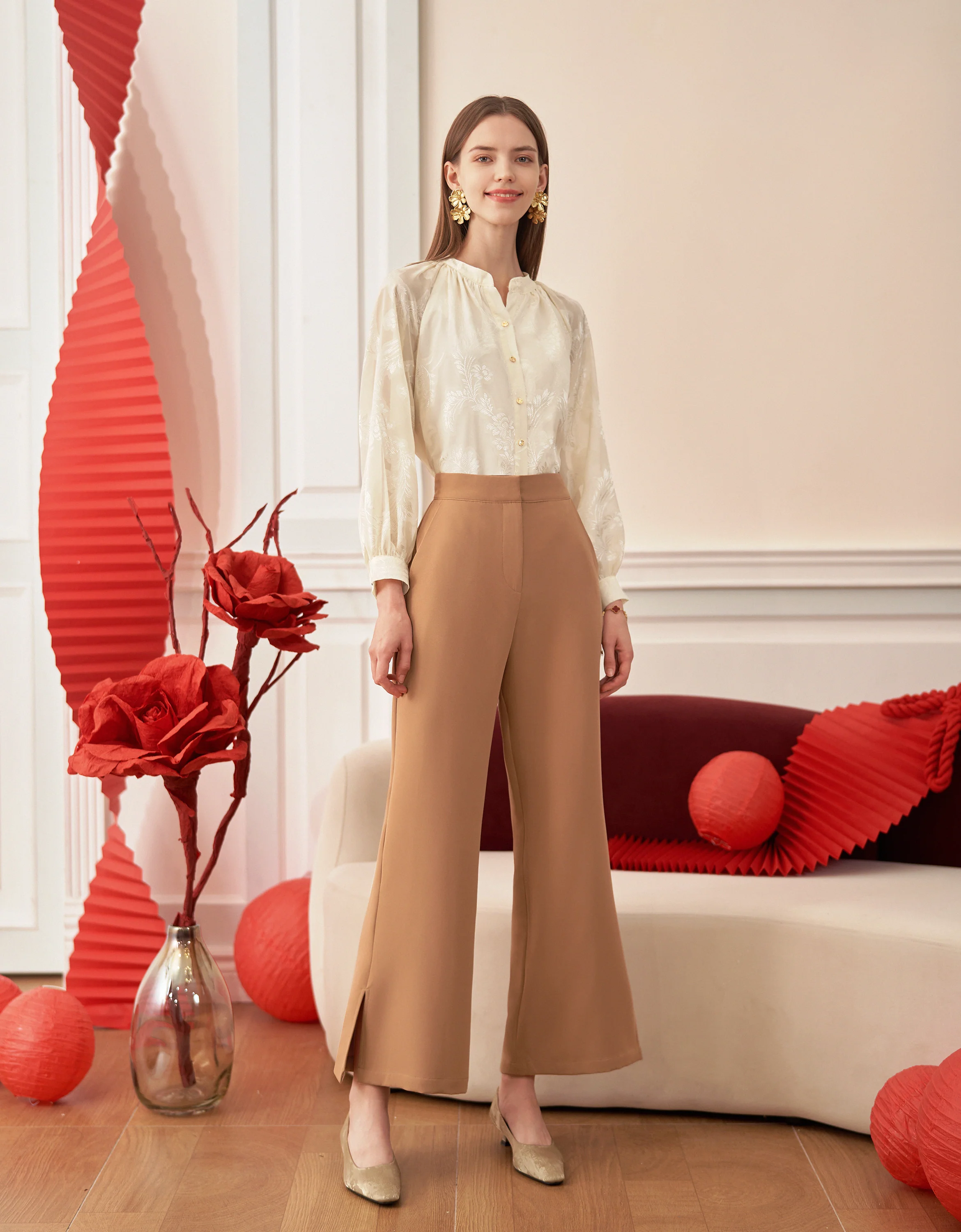 Slit Hem Trousers - Image 2