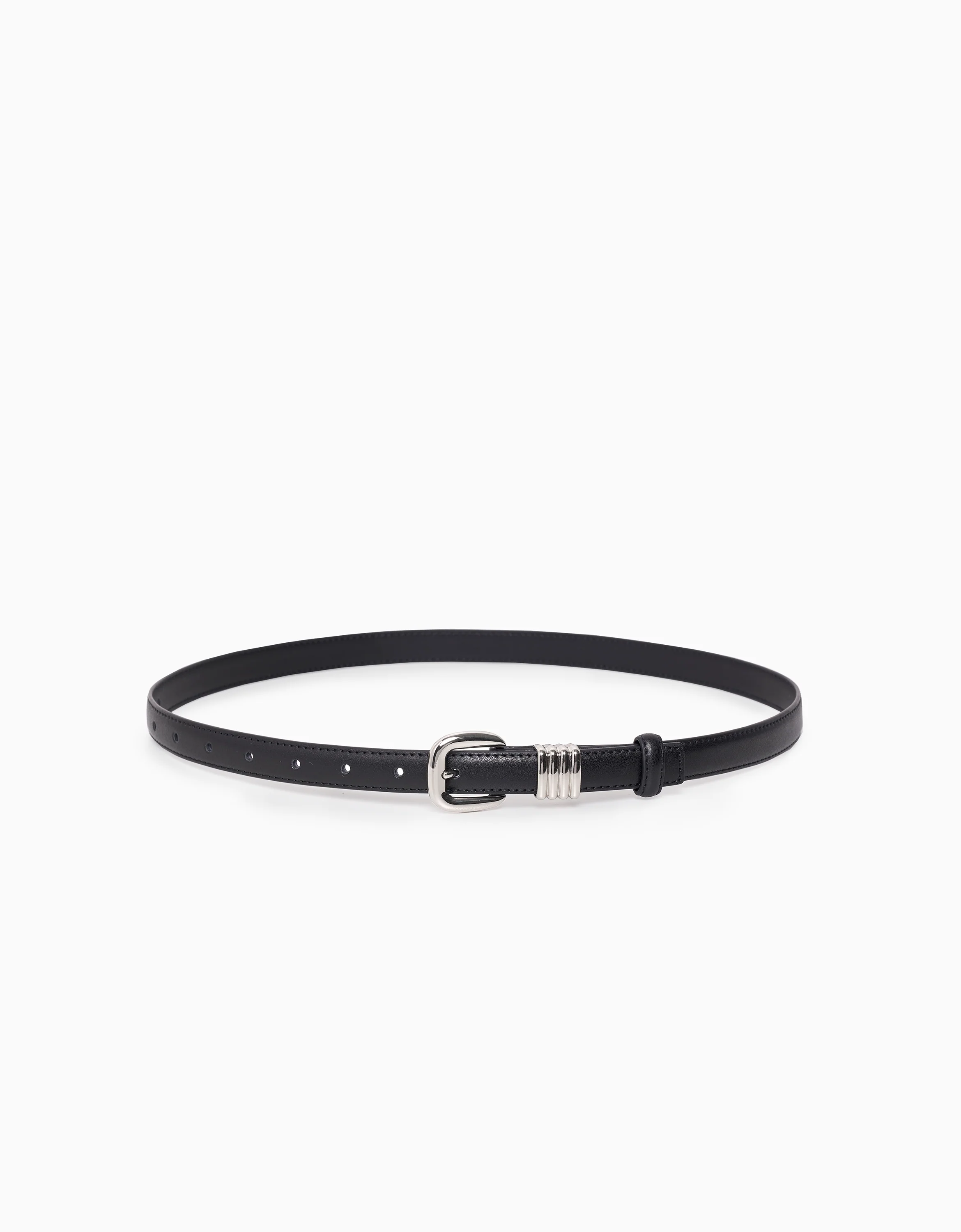 Square Buckle Thin Leather Belt