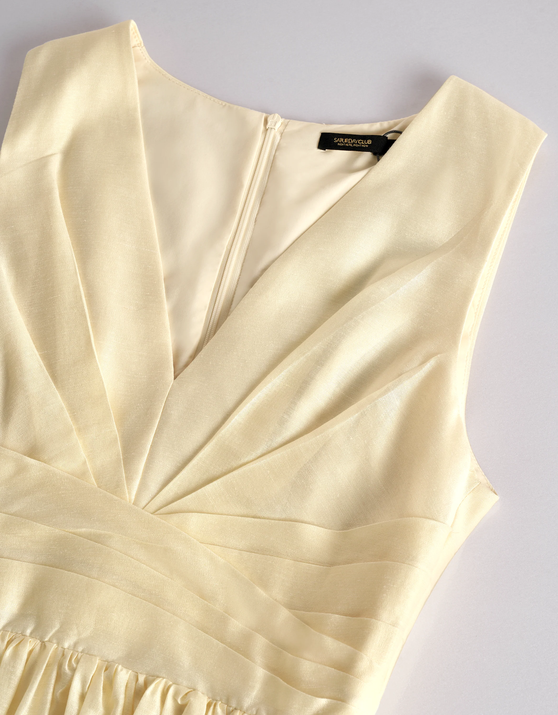Tencel-linen Wrap Waist V-neck Dress - Image 5