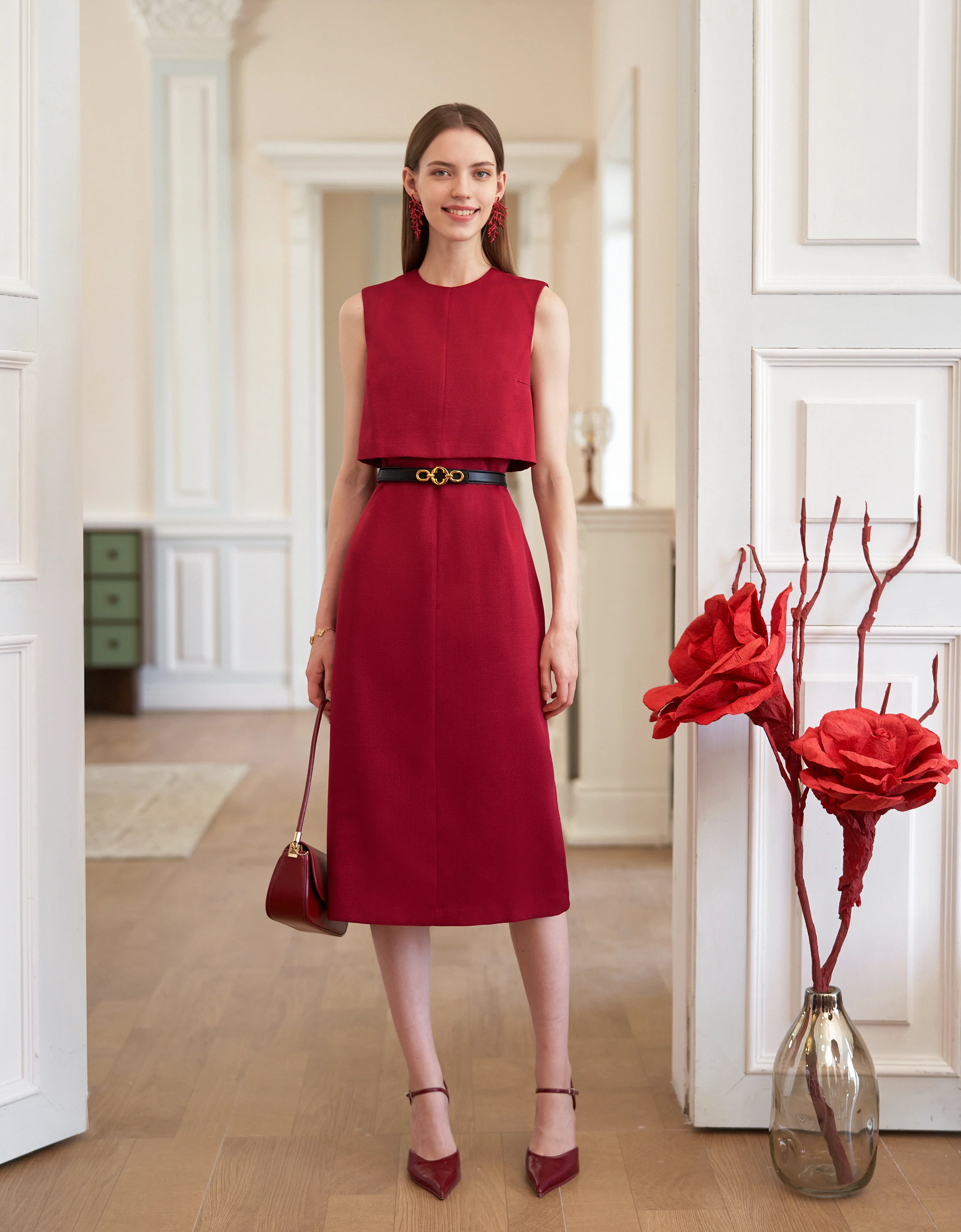 Textured Midi Dress