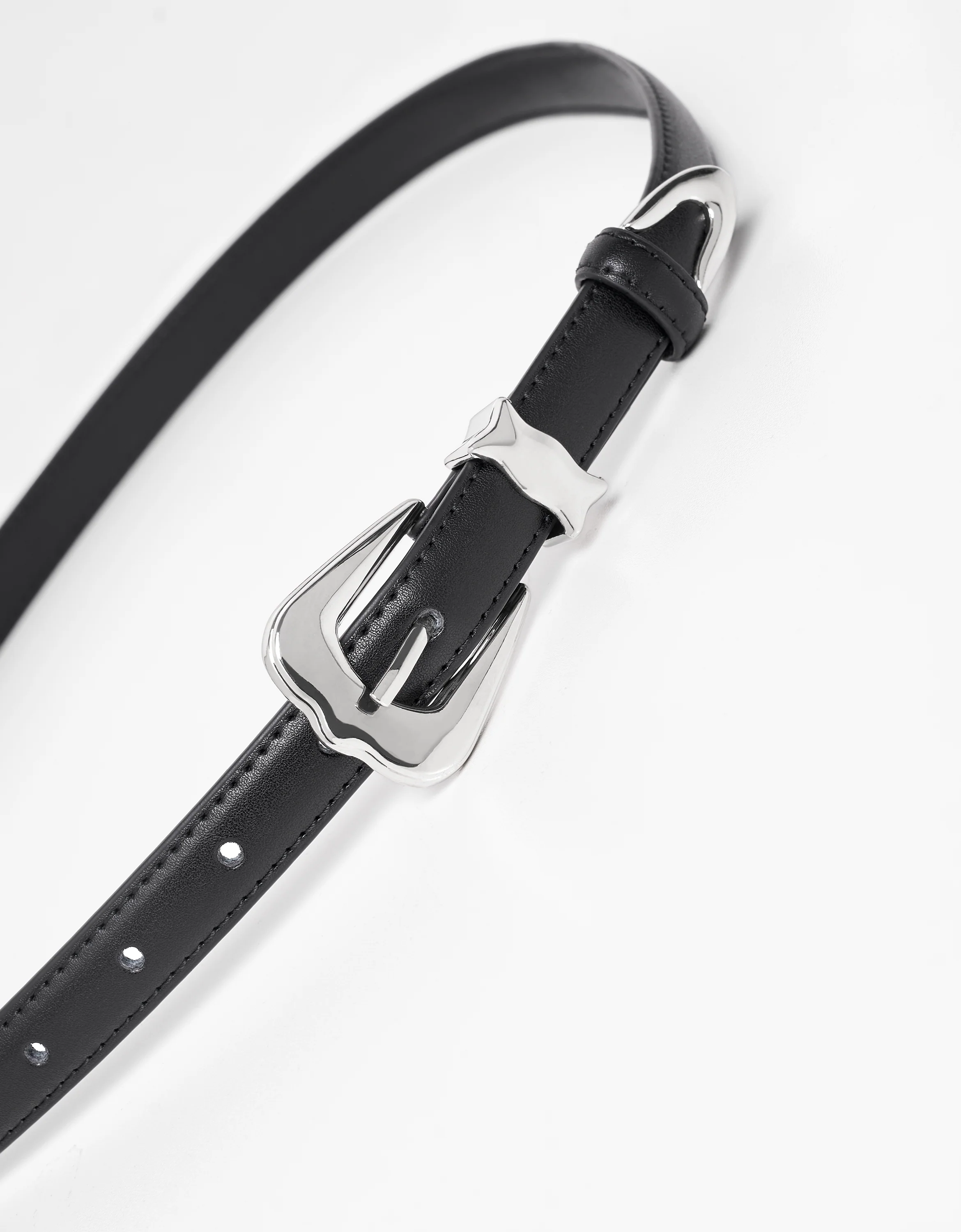 Trapezoid Buckle Leather Belt - Image 2