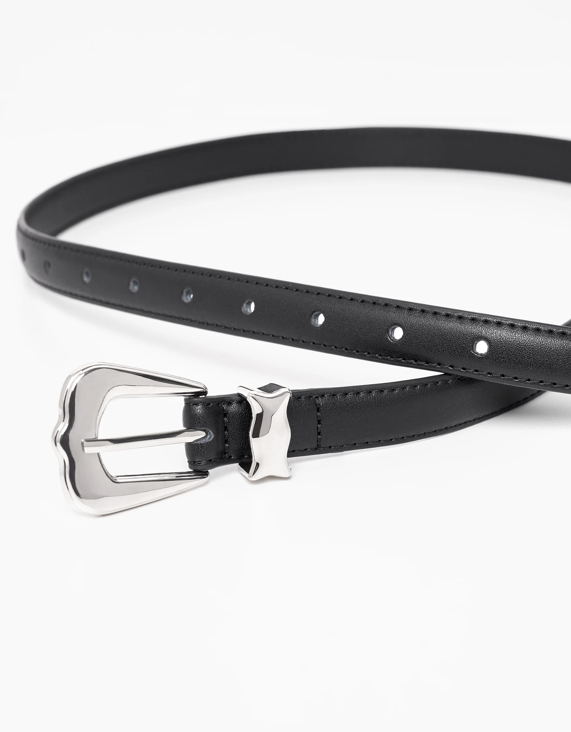 Trapezoid Buckle Leather Belt - Image 3