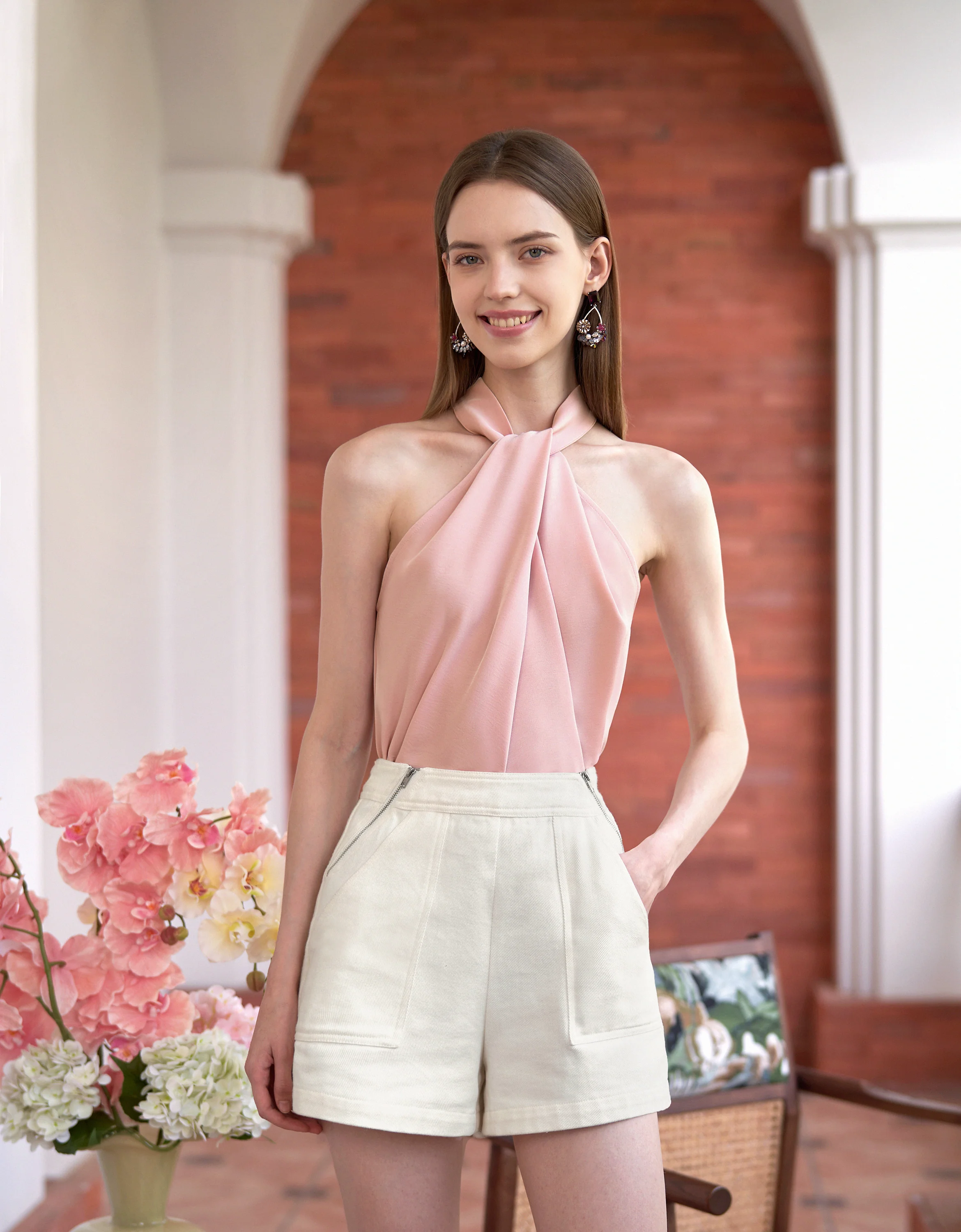 Twist Collar Halterneck Top - Image 4