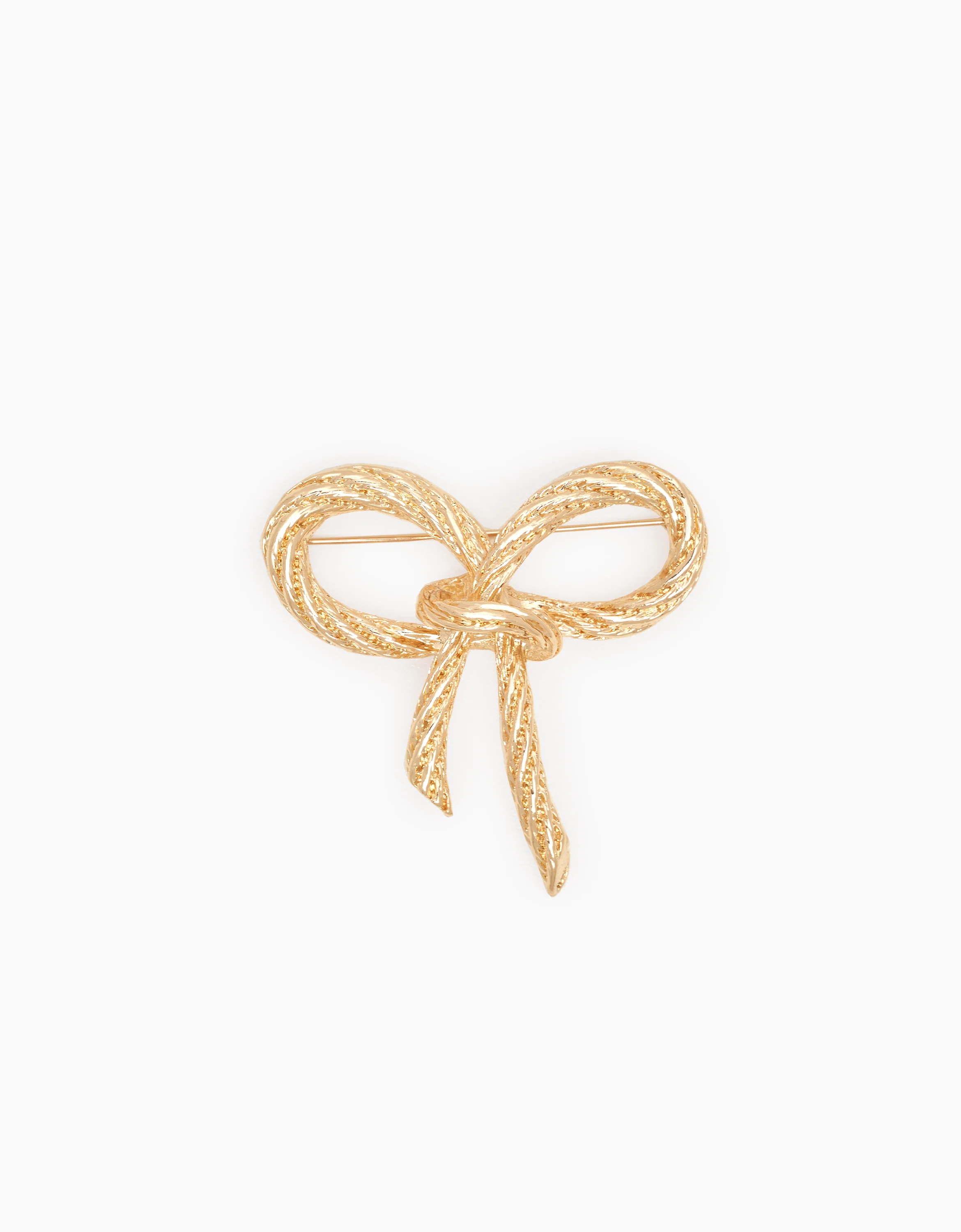 Twisted Bow Metal Brooch
