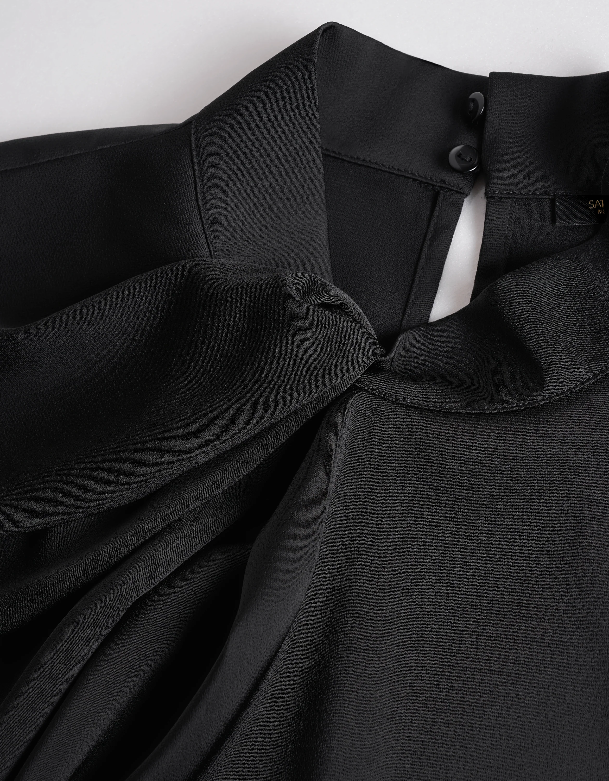 Twisted Neckline Stand Collar Top - Image 4