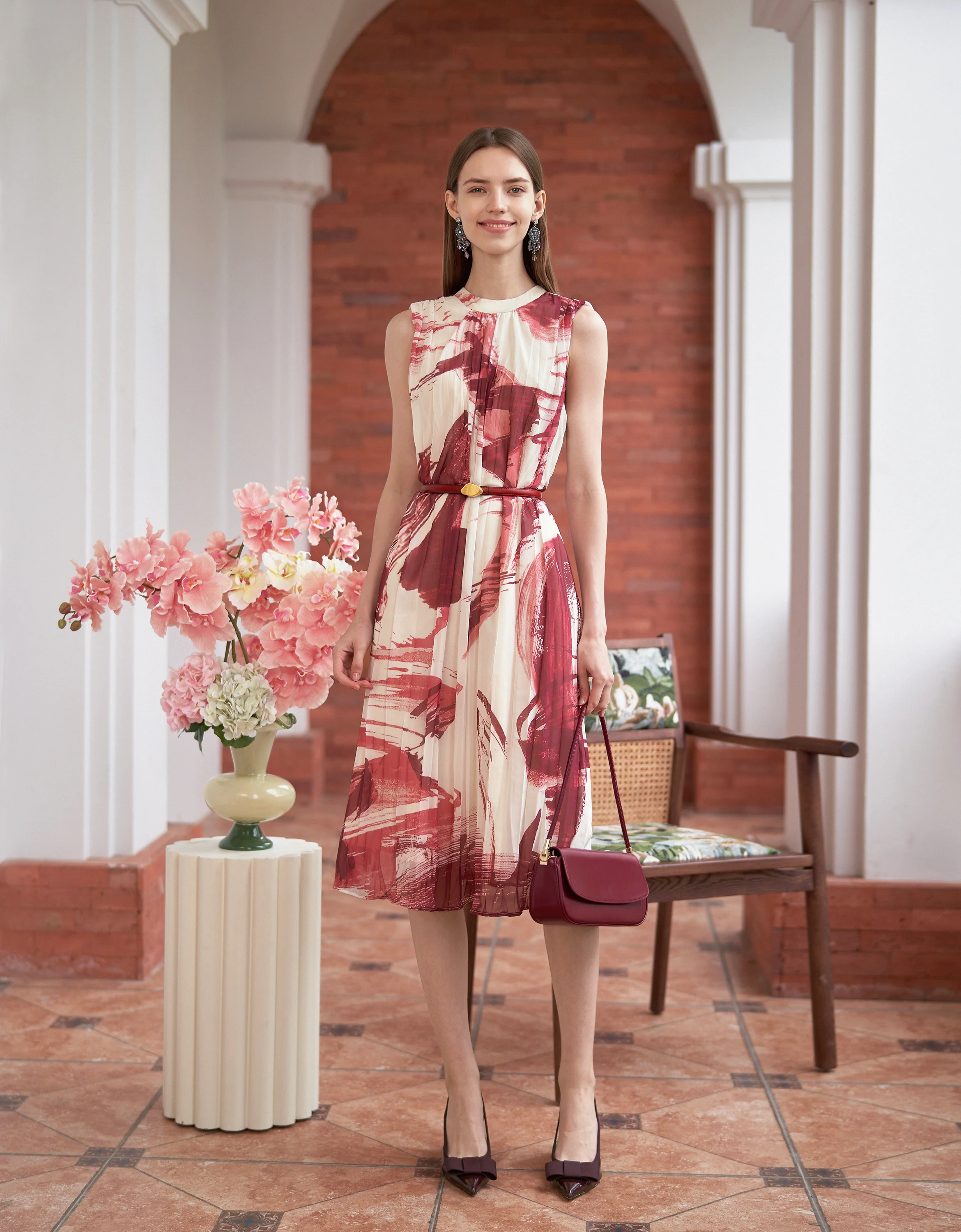 Two-way Art Print Midi Dress
