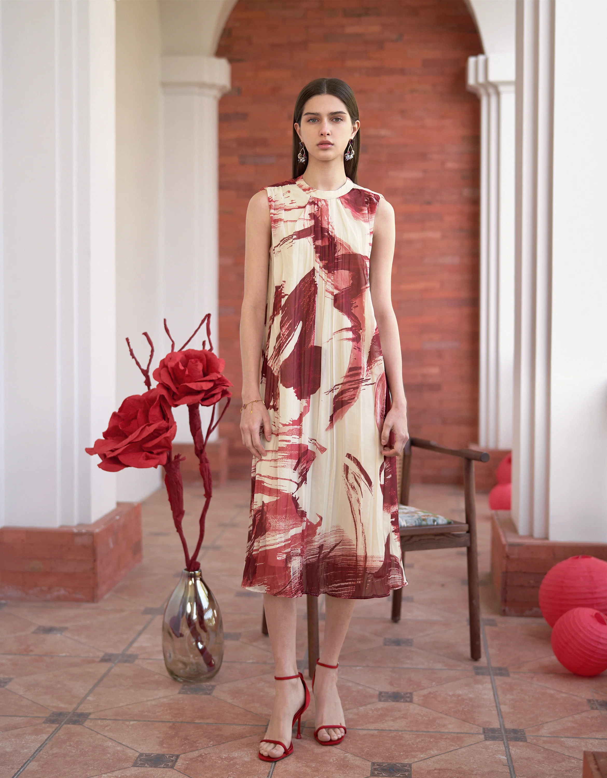 Two-way Art Print Midi Dress - Image 4