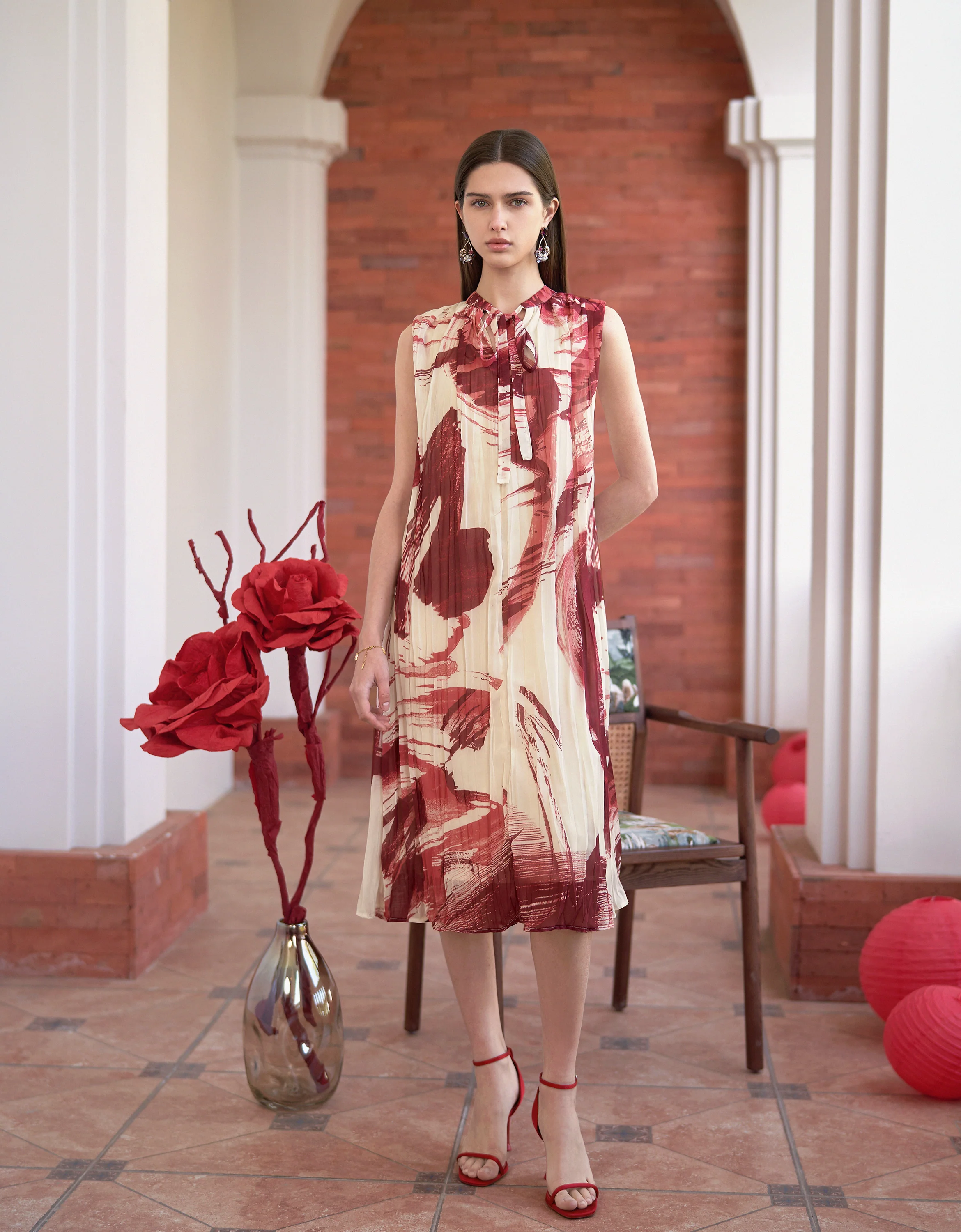 Two-way Art Print Midi Dress - Image 6