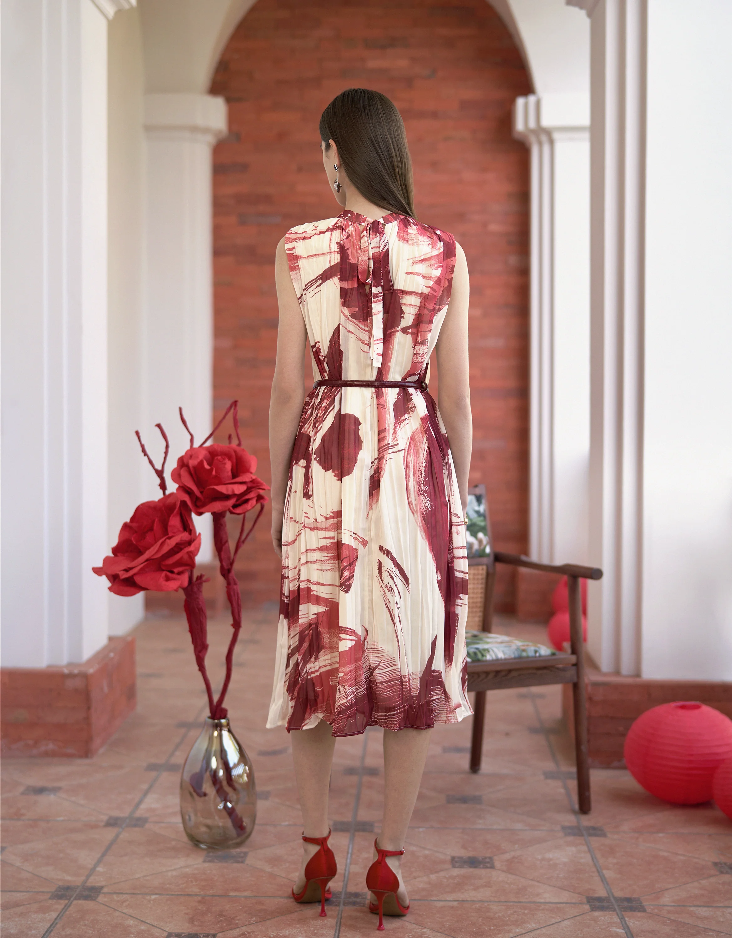 Two-way Art Print Midi Dress - Image 7