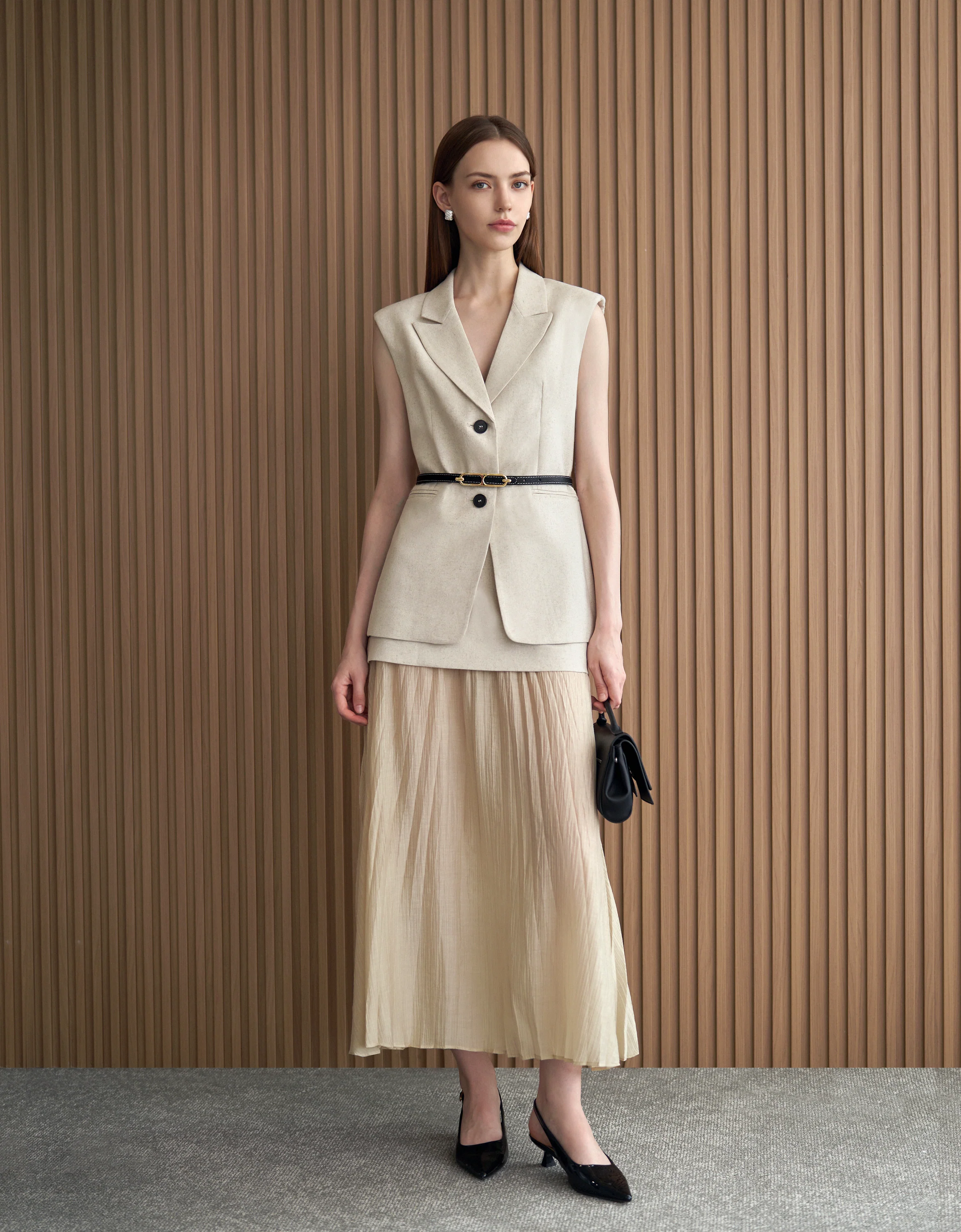 Wide Shoulder Suit Vest