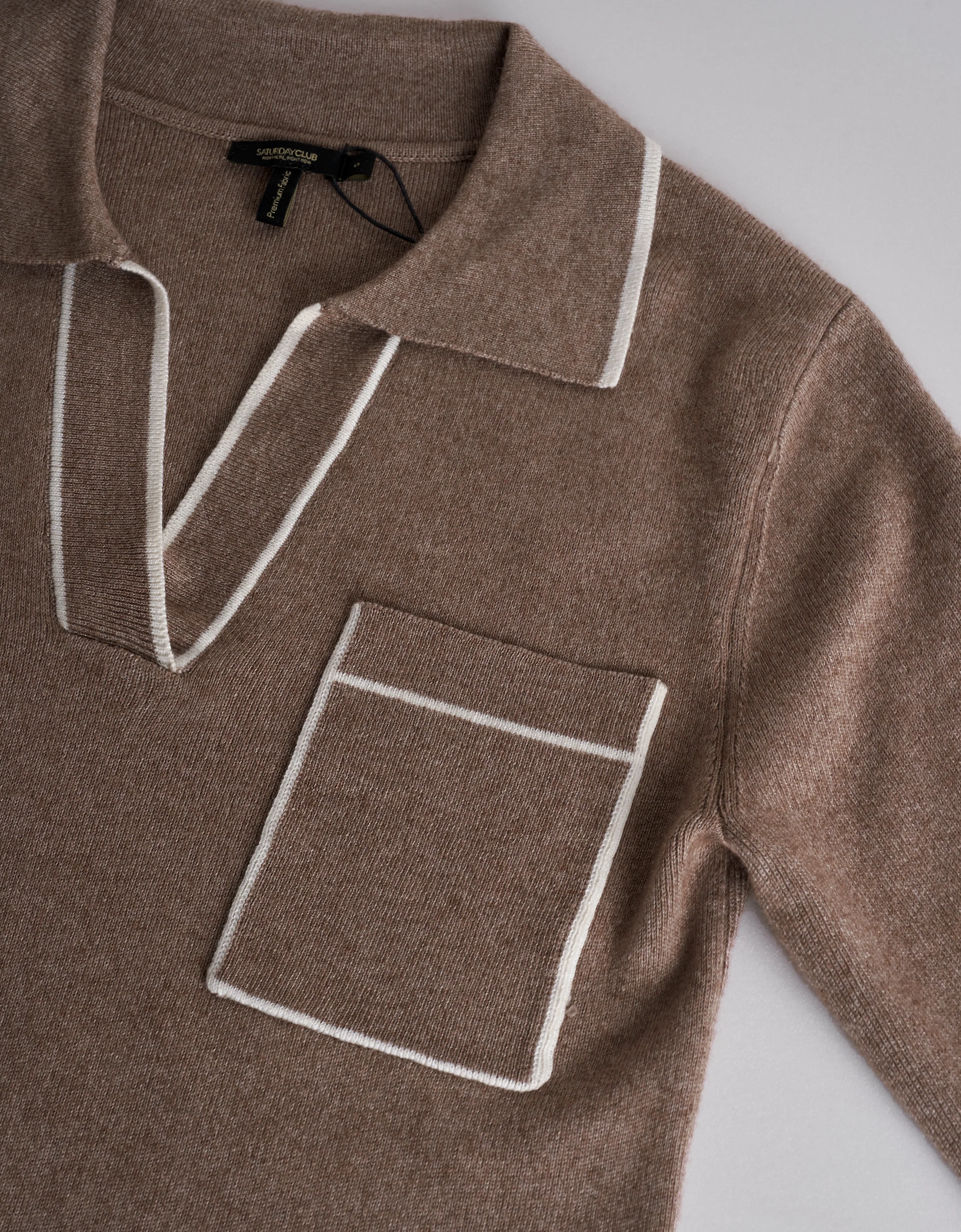 Wool-blend Contrast Trims Long Sleeve Knitted Top - Image 6