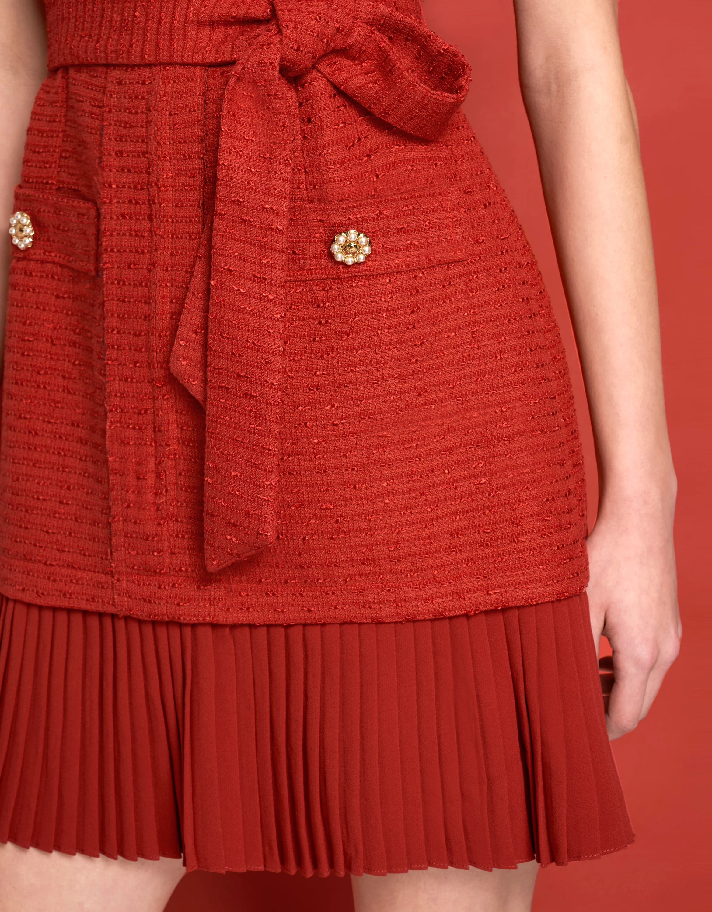 Zip Up Pleated Hem Dress - Image 12