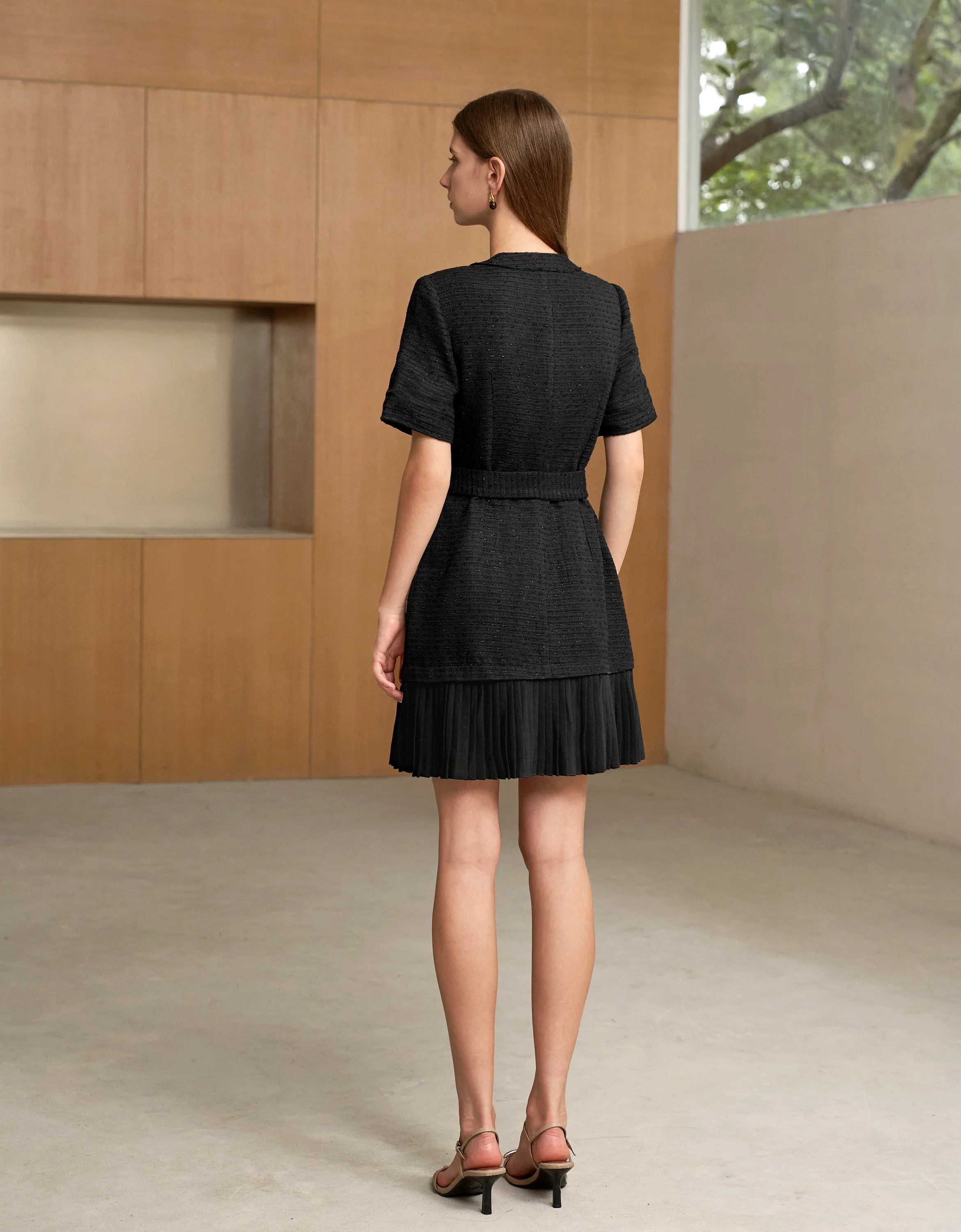 Zip Up Pleated Hem Dress - Image 17